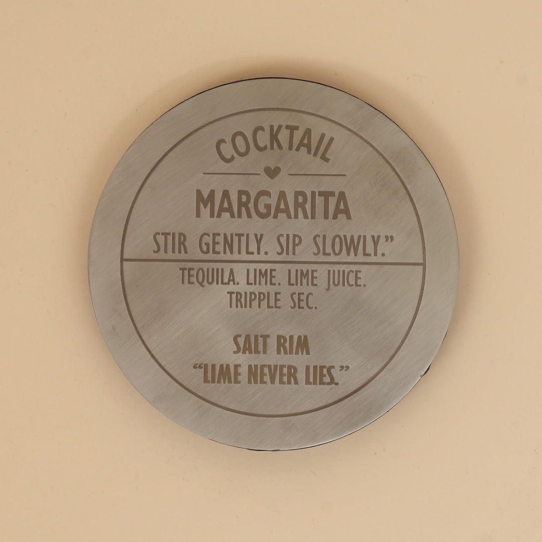 Metal and wood cocktail coasters