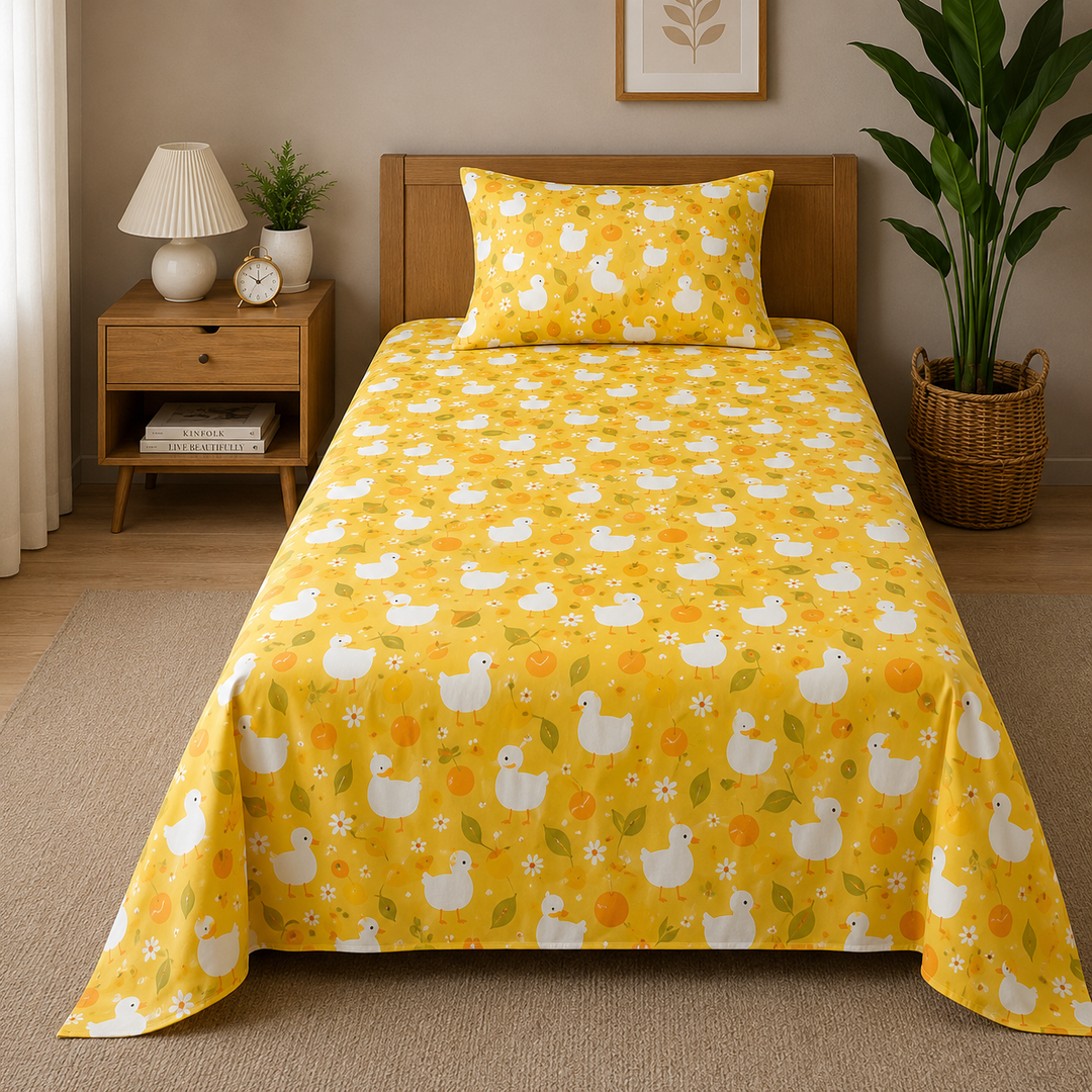 Kids Cheerful Rainbow Print Bedsheet