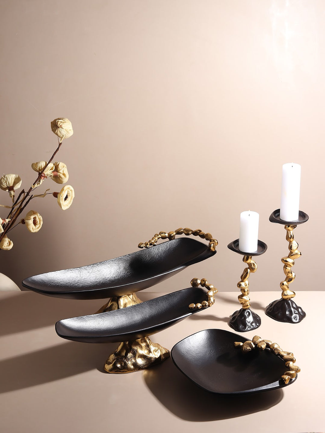Expobazaar Stones Orivia Gold Platter Large