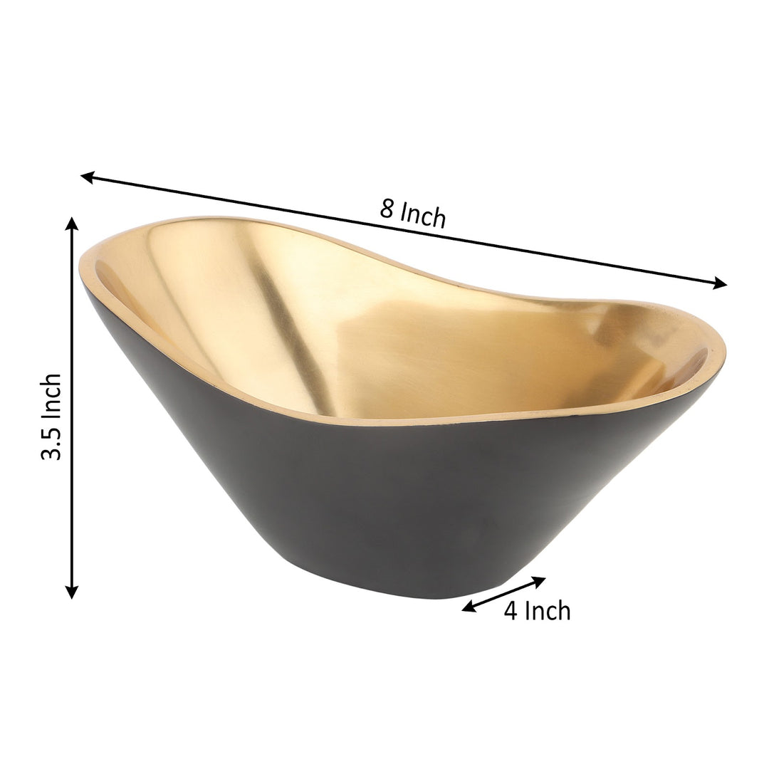Expobazaar Opulent Oval Gold Serving  Bowl