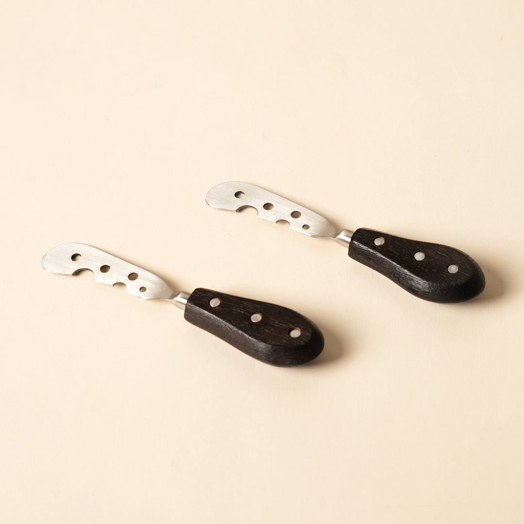 Cheese knife and spreader serving set