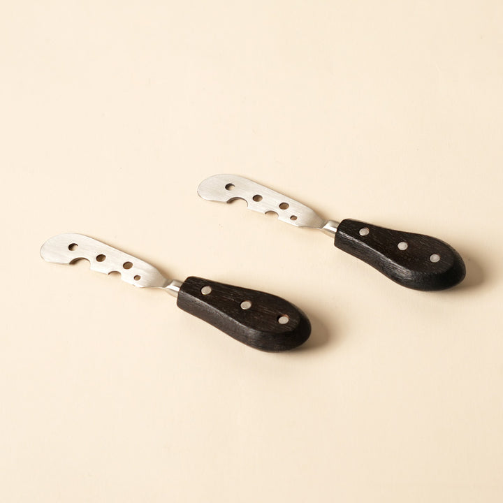Cheese knife and spreader serving set