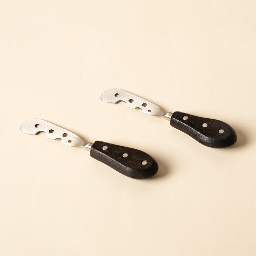 Cheese knife and spreader serving set