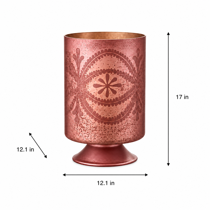 Glass Hurricane Lamp, Lavender