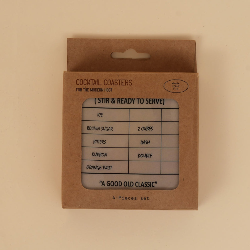 Enamel cocktail coaster set of four