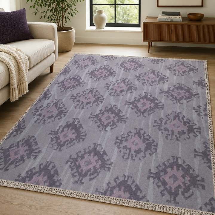 Expobazaar handwoven wool patch kilim rug VCD-10047
