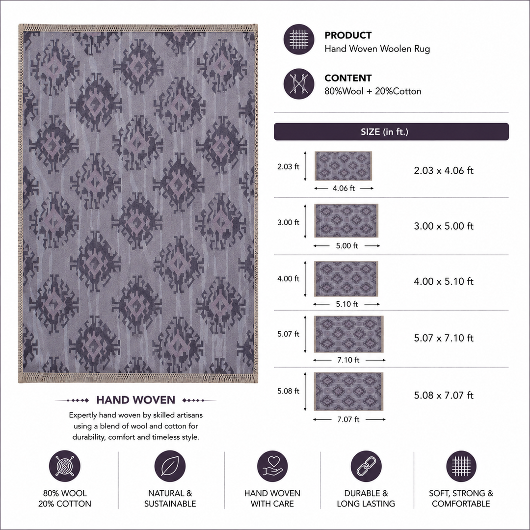 Expobazaar handwoven wool patch kilim rug VCD-10047