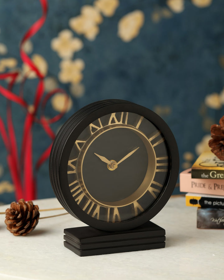 Expobazaar The Timepeice Black Table Clock