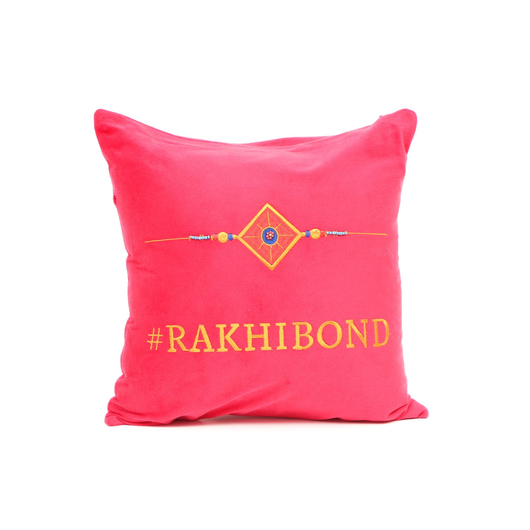 Rakhi Embroidered Velvet Cushion 30 cm, #RAKHIBOND