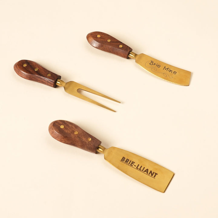Cheese knife and spreader serving set