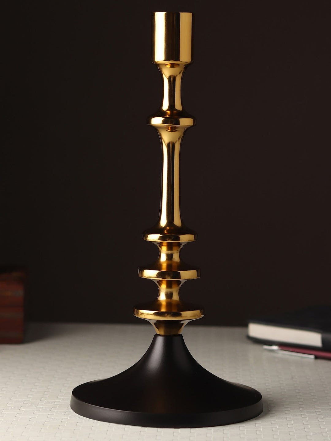 Expobazaar Aristea Gold Candle Holder  Small