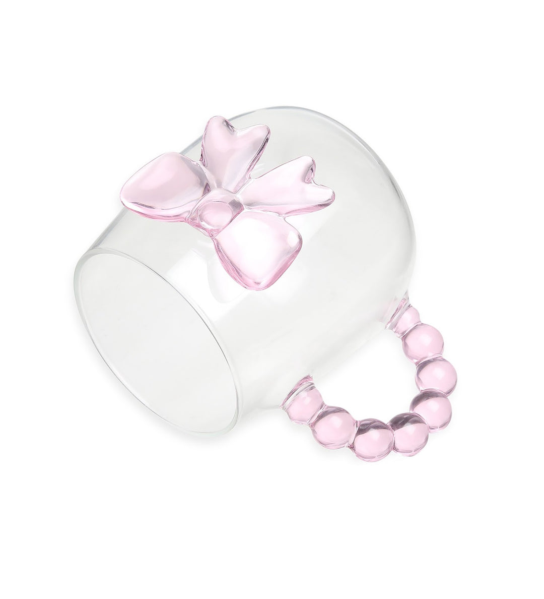 Pearlie Bow Clear Glass Mug with Pearl Handle view 6