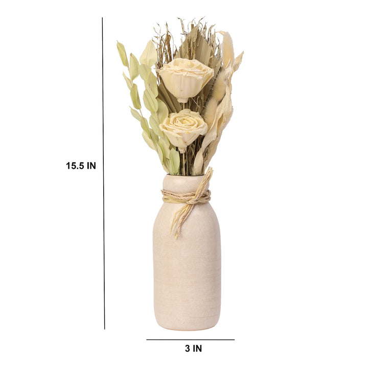 Expobazaar Lea Dried Yellow Ceramic Artificial Flower