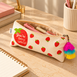 Strawberry Print Tassel Pencil Pouch