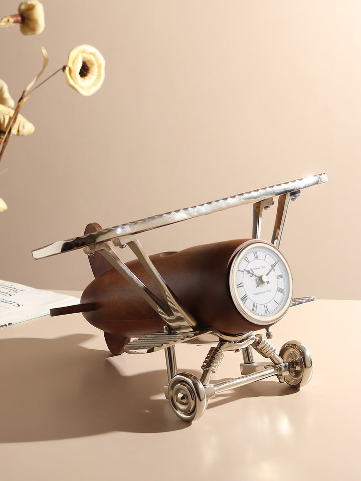 Expobazaar Meridians Sentinel Table Clock Silver