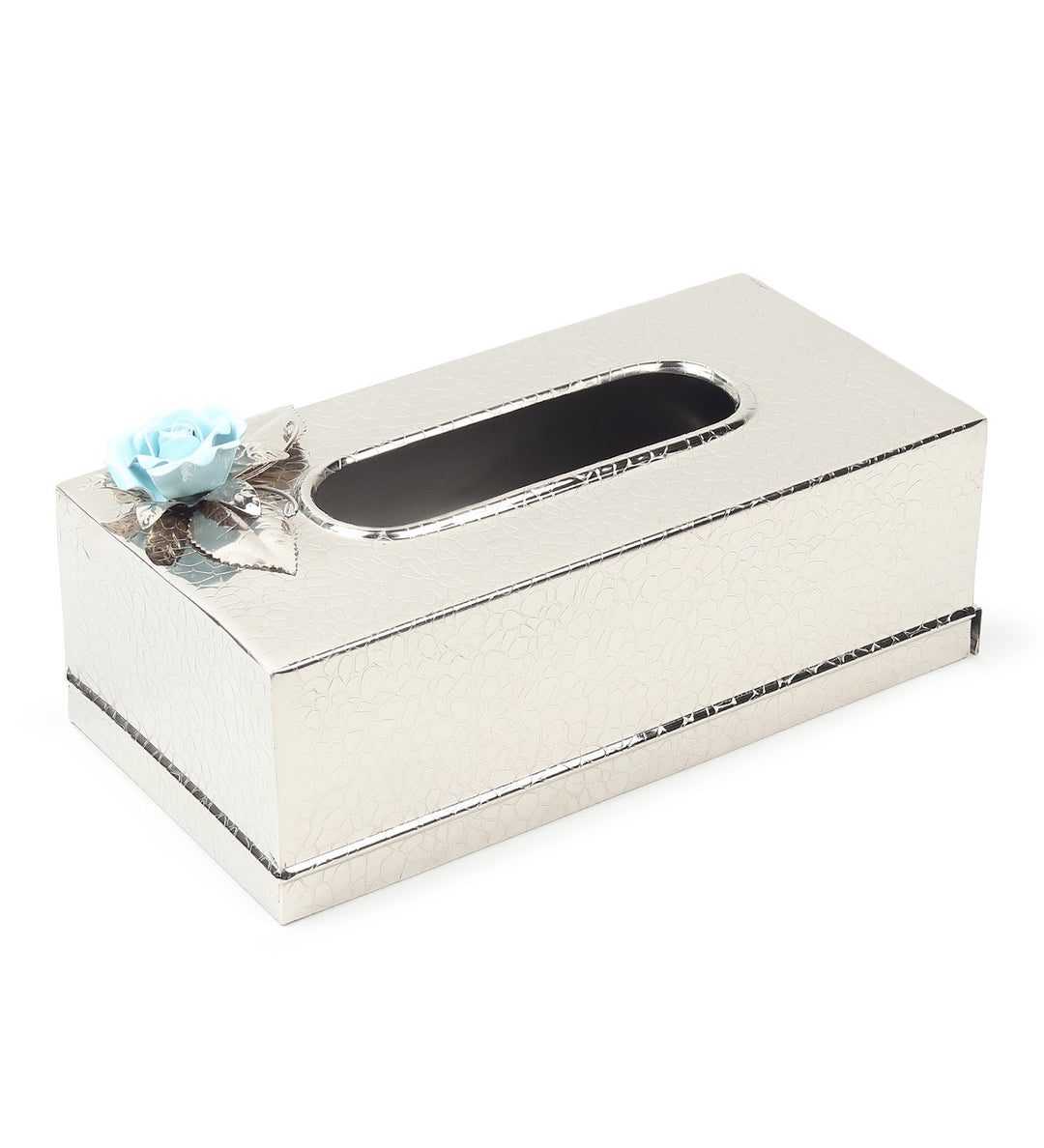 Petal Eclat Stainless Steel Tissue Box Holder Blue view 5