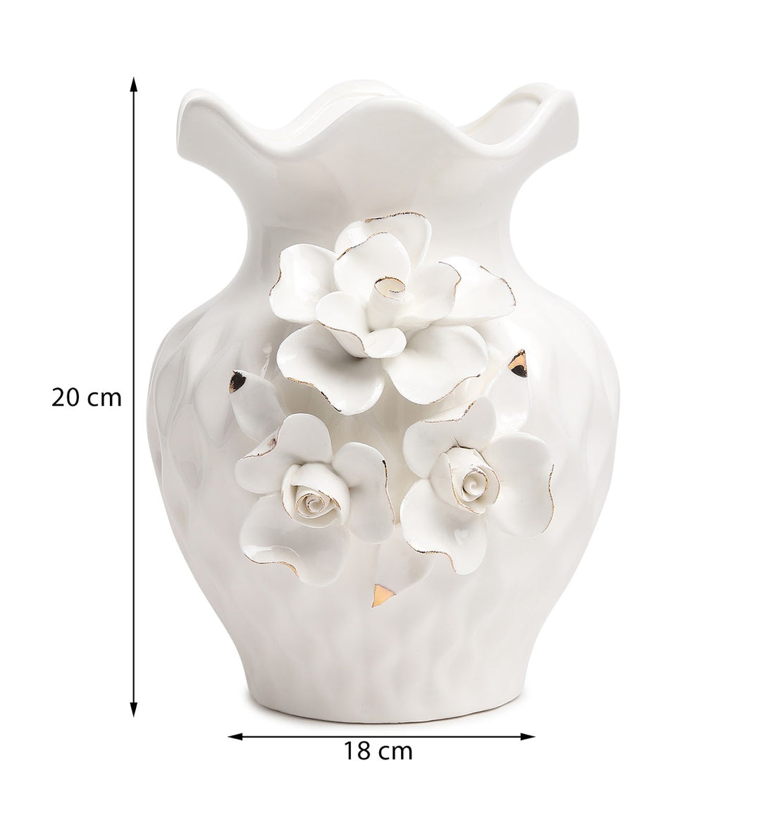 Odetta Fleur Three Blossom Porcelain Vase view 3