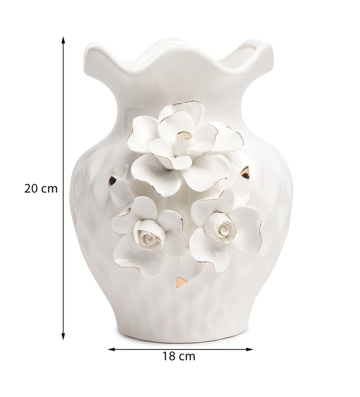 Odetta Fleur Three Blossom Porcelain Vase view 3