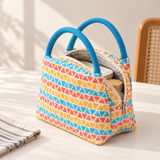 Thermal Insulated Lunch Tote, Triangle Pattern