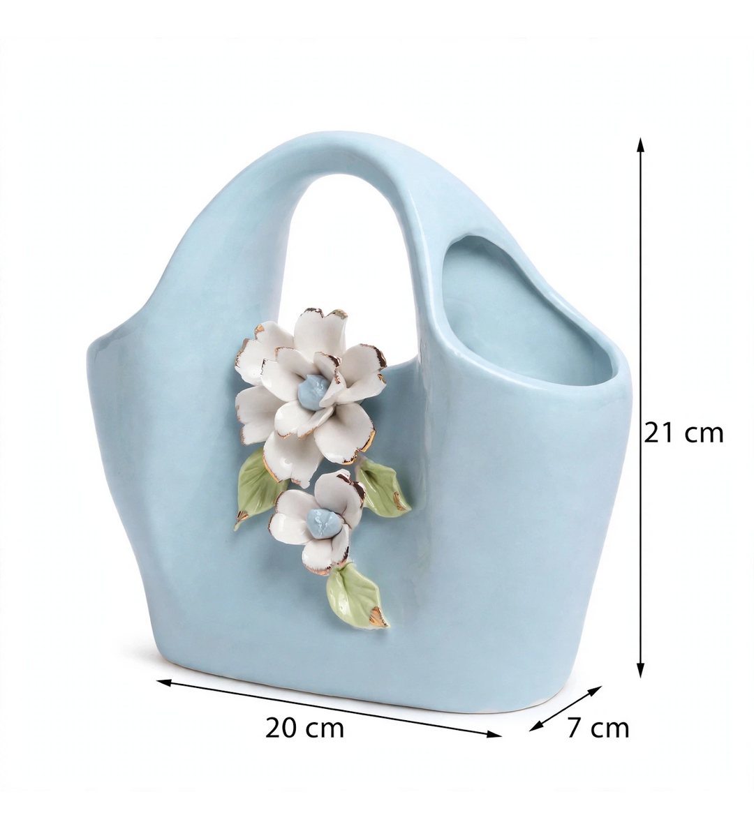 Handbag Fleur Porcelain Flower Vase Blue view 3
