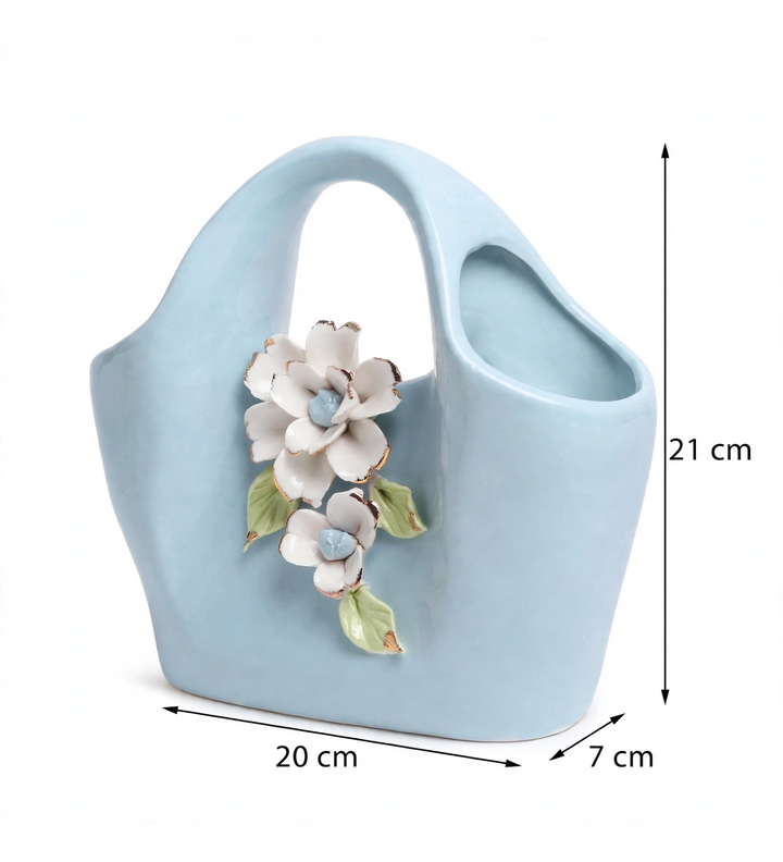 Handbag Fleur Porcelain Flower Vase Blue view 3