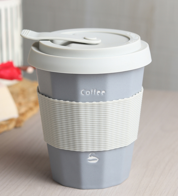 Milo Happy Ceramic Coffee Tumbler with Lid and Strap Blue view 1