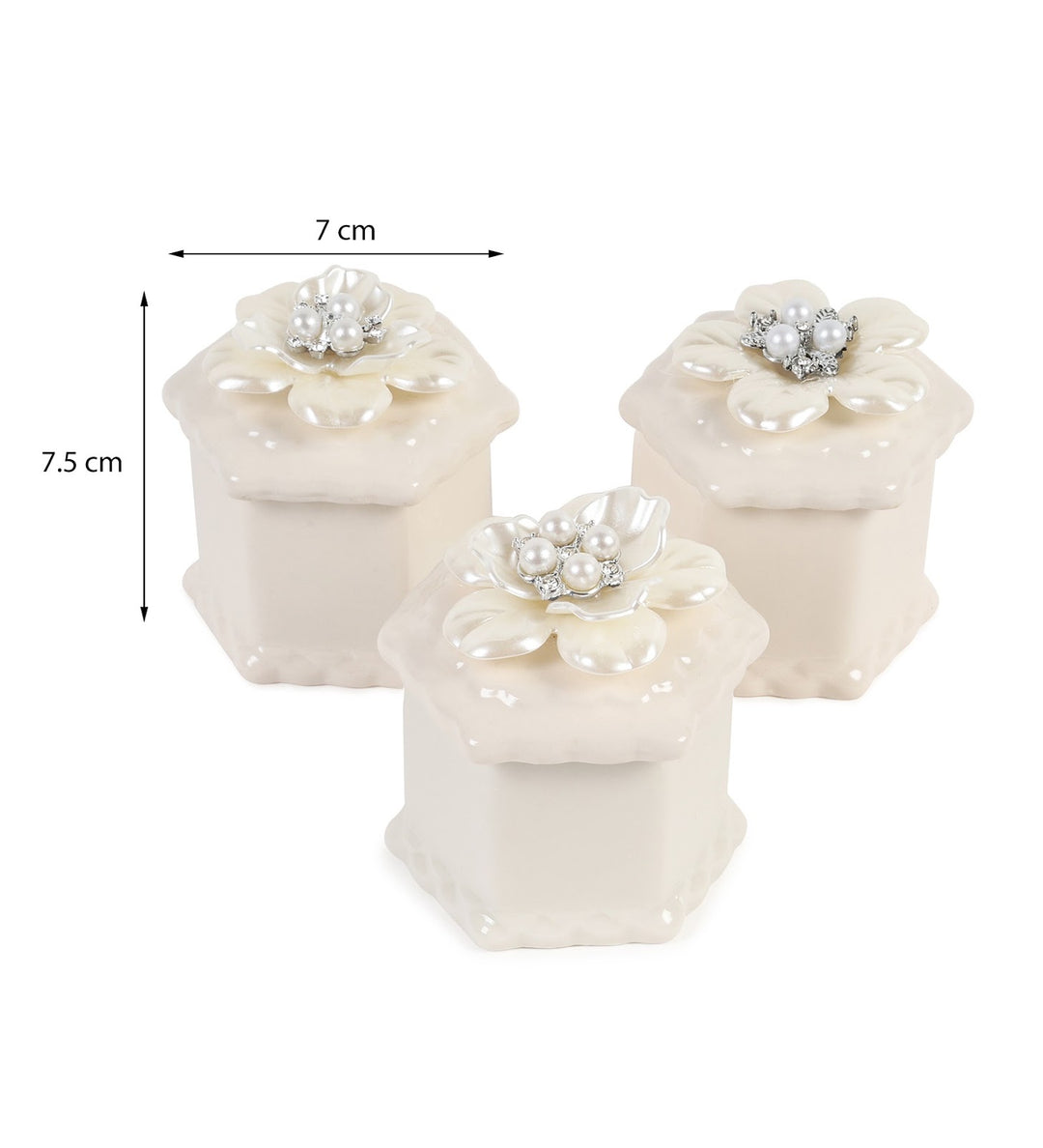 Florabelle Floral Porcelain Trinket Box Set of 3 view 3
