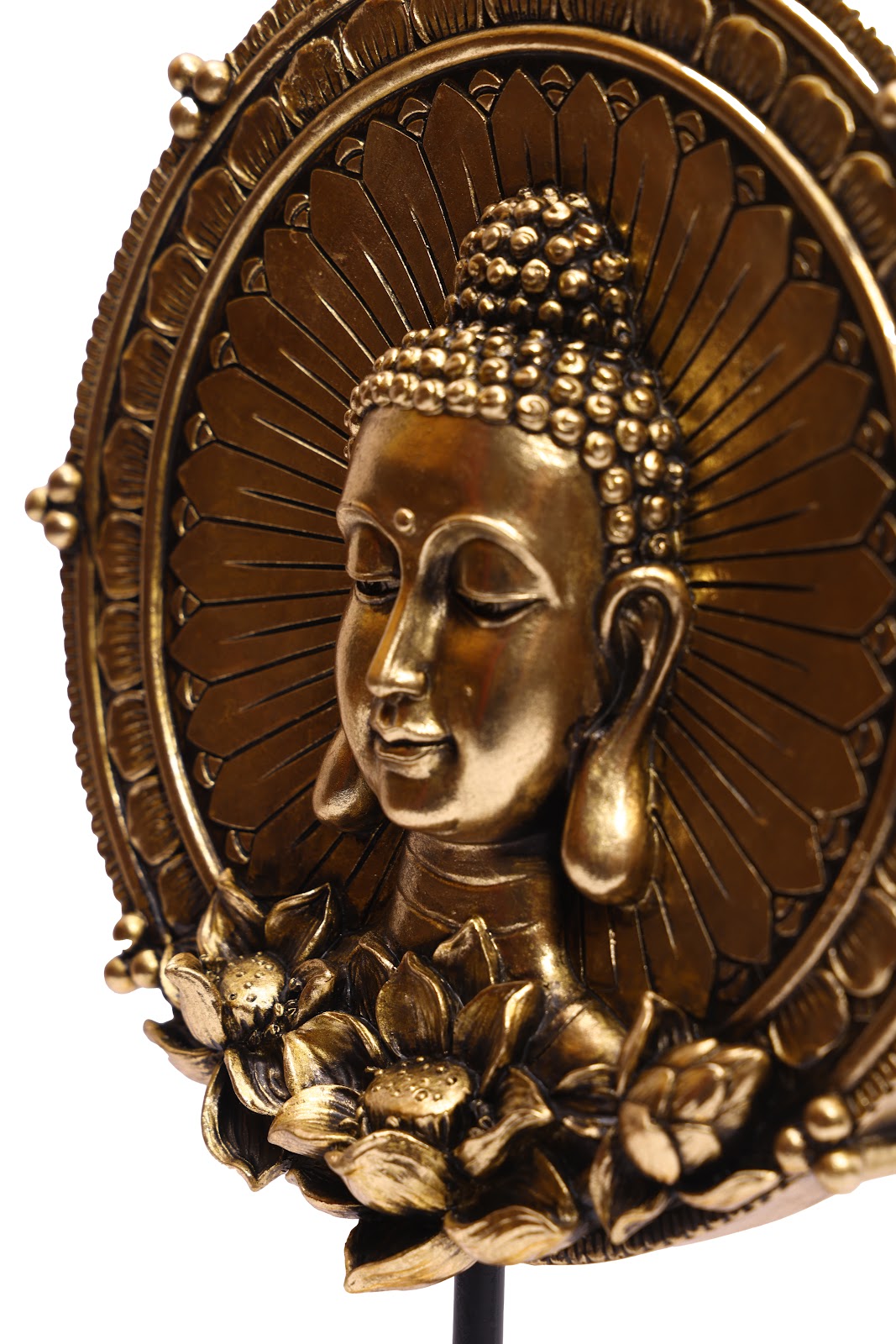 Expobazaar Antique Buddha Head Resin Sculpture for Peaceful Decor