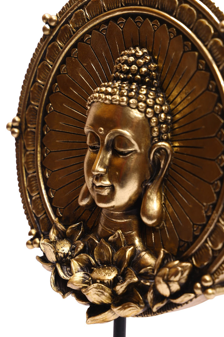 Expobazaar Antique Buddha Head Resin Sculpture for Peaceful Decor