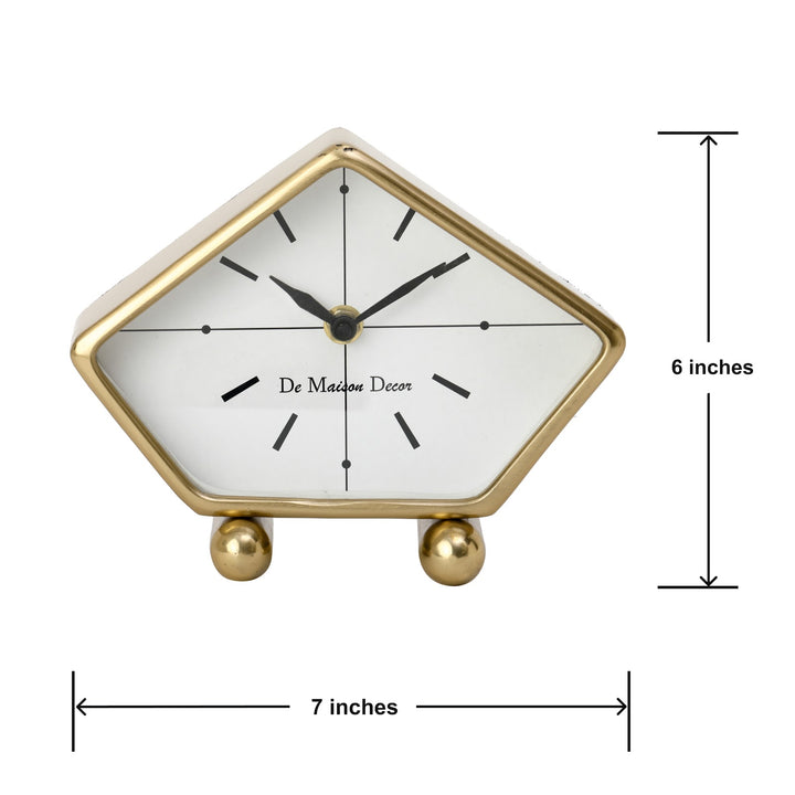 Expobazaar Penta Gold Aluminium Table clock