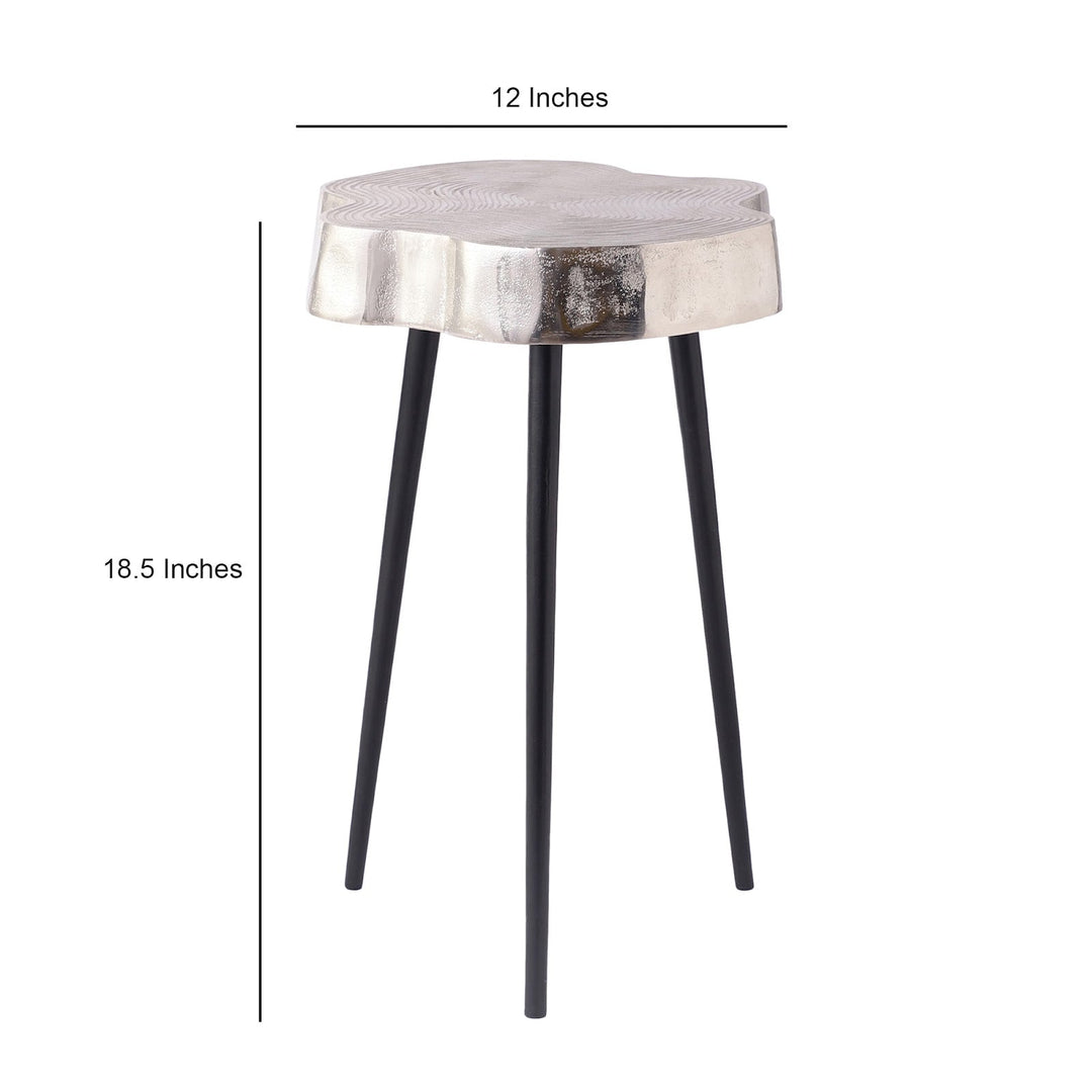 Expobazaar Sawed Log Side Table in Silver