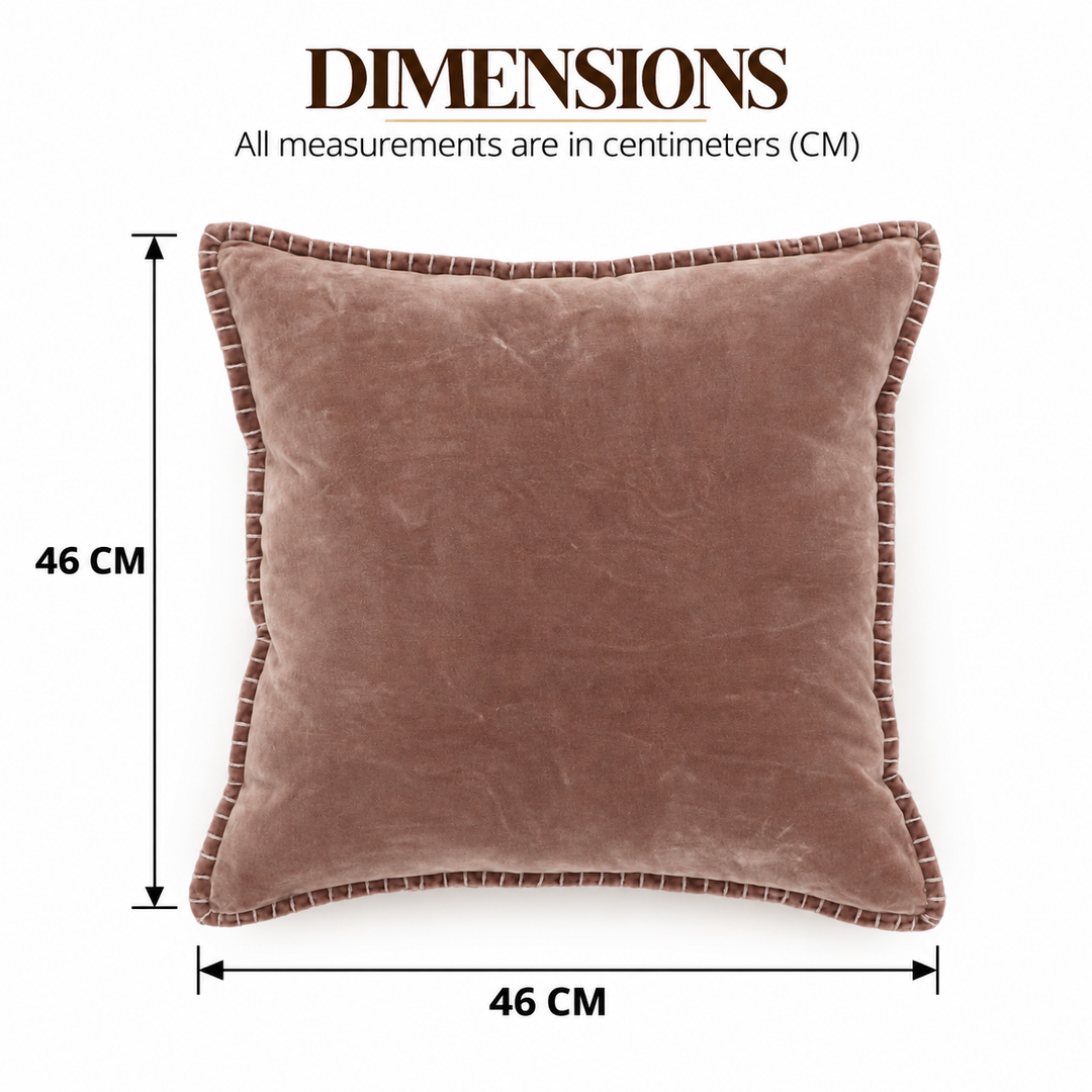 Old Pink Velvet Blanket Stitch Cushion, View 4