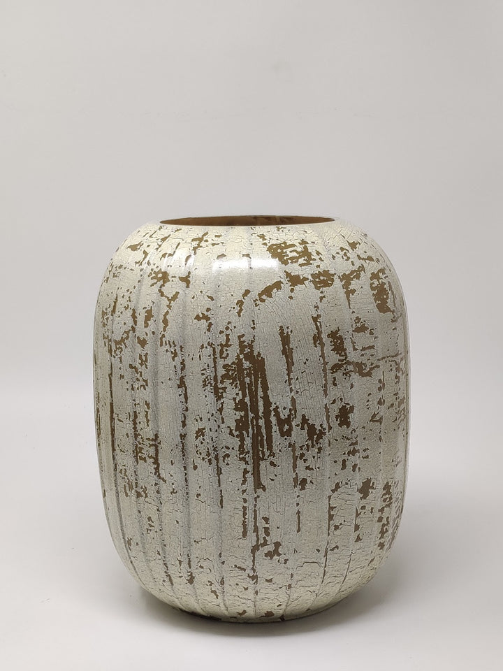 Expobazaar Crackled Brown Clay Glass Candle Holder