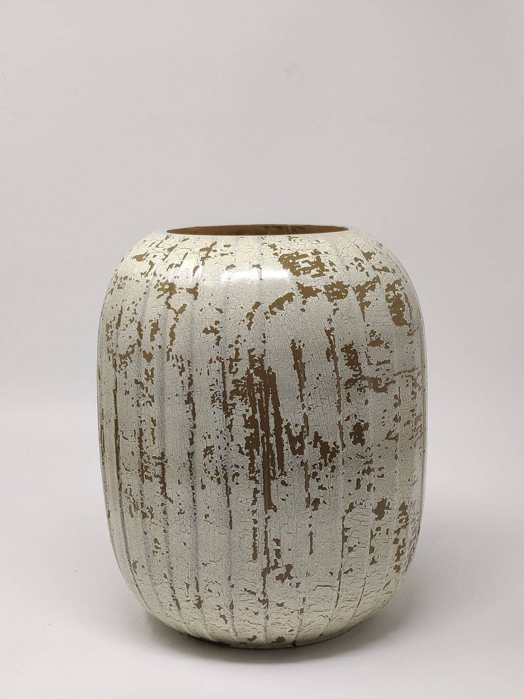 Expobazaar Crackled Brown Earthy Clay Glass Vase