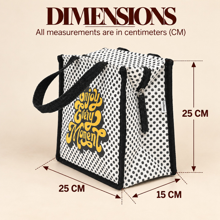 Express Jute Lunch Bag, Enjoy Every Moment, View 6