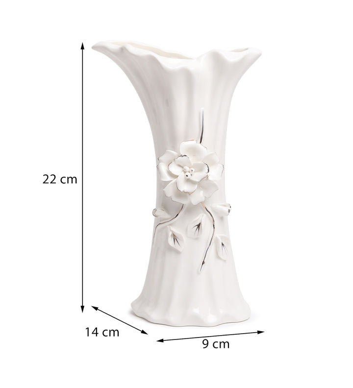 Maribel Fleur Tall Floral Porcelain Vase view 3