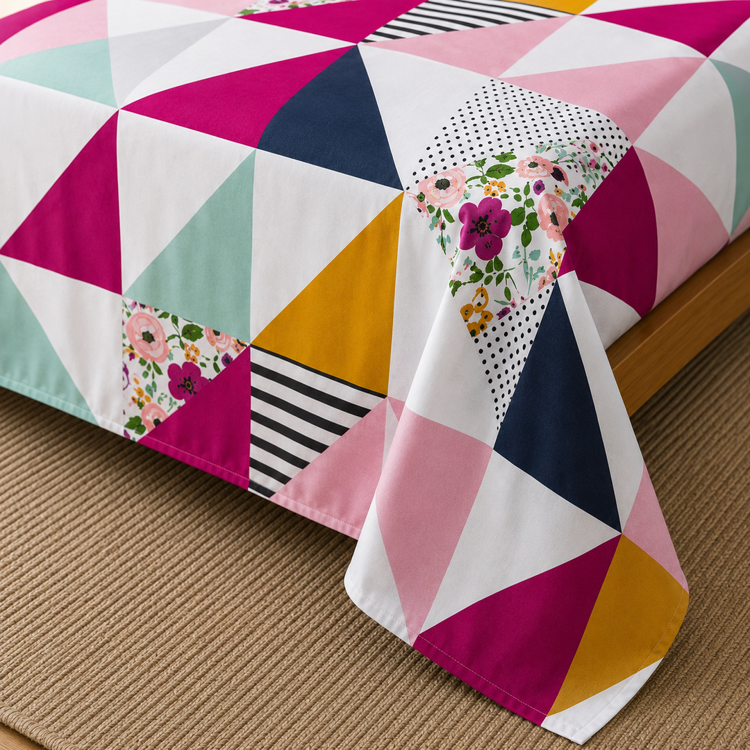 Kids Playful Rocket Print Bedsheet