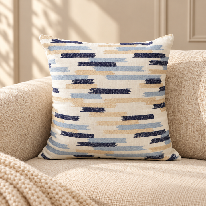 Abstract Brushstroke Embroidered Cushion Cover, View 4
