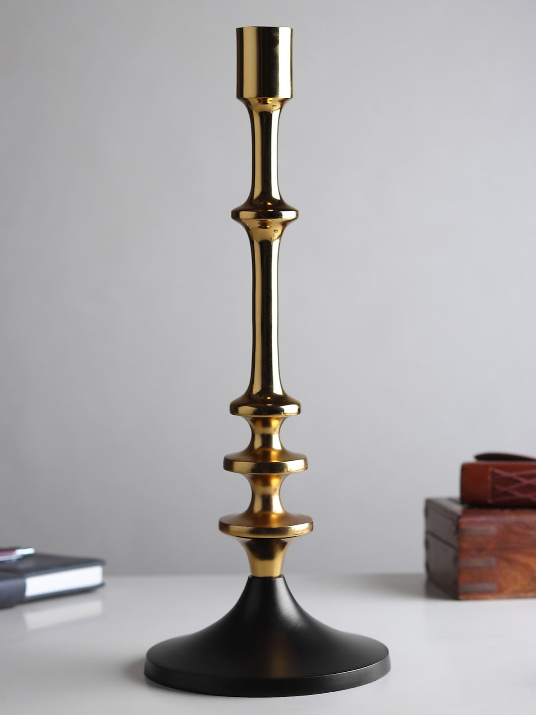 Expobazaar Aristea Gold Candle Holder Large