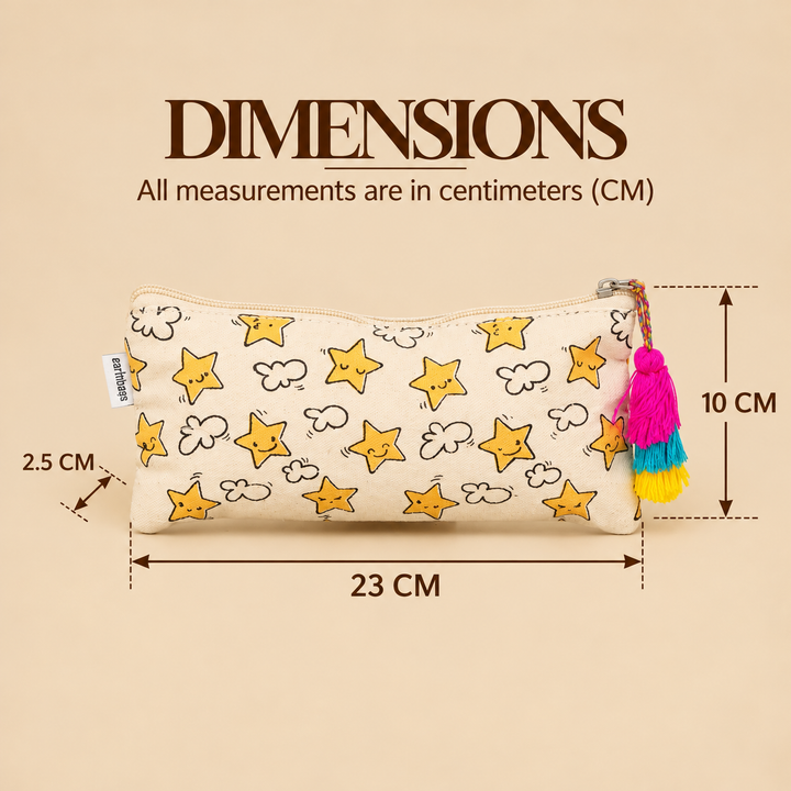 Star Print Tassel Pencil Pouch