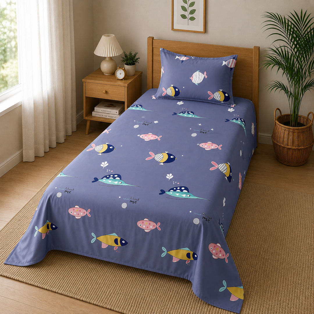 Kids Playful Animal Print Bedsheet