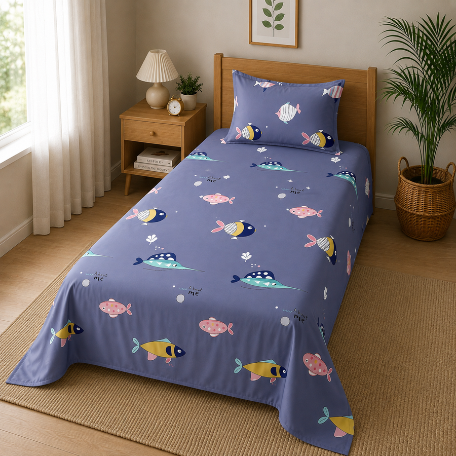 Kids Playful Animal Print Bedsheet