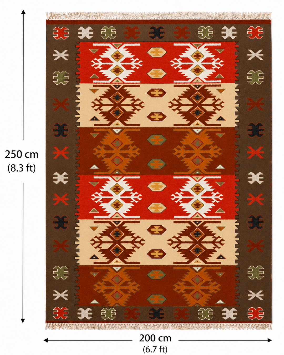 Vintage Muted Handwoven Wool Kilim Rug