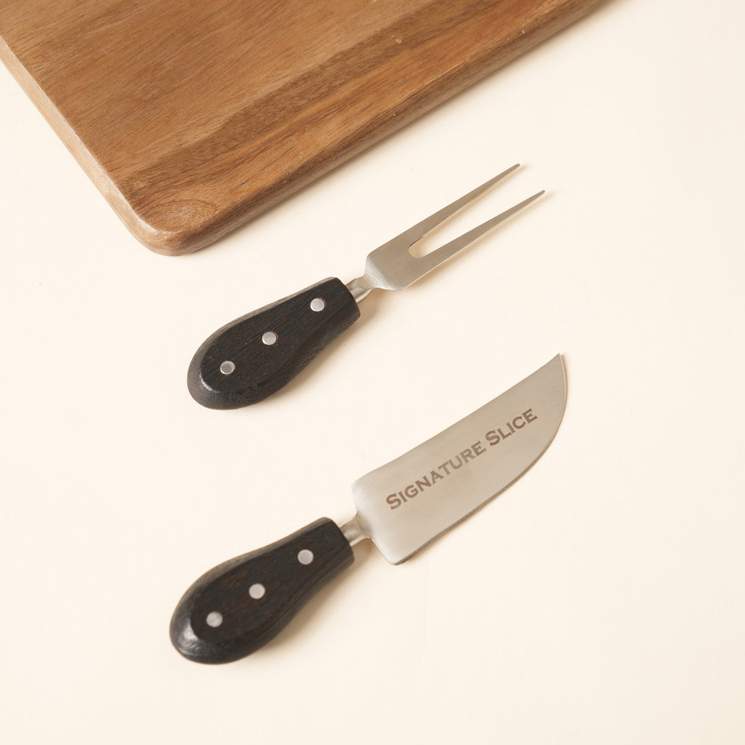 Cheese knife and spreader serving set