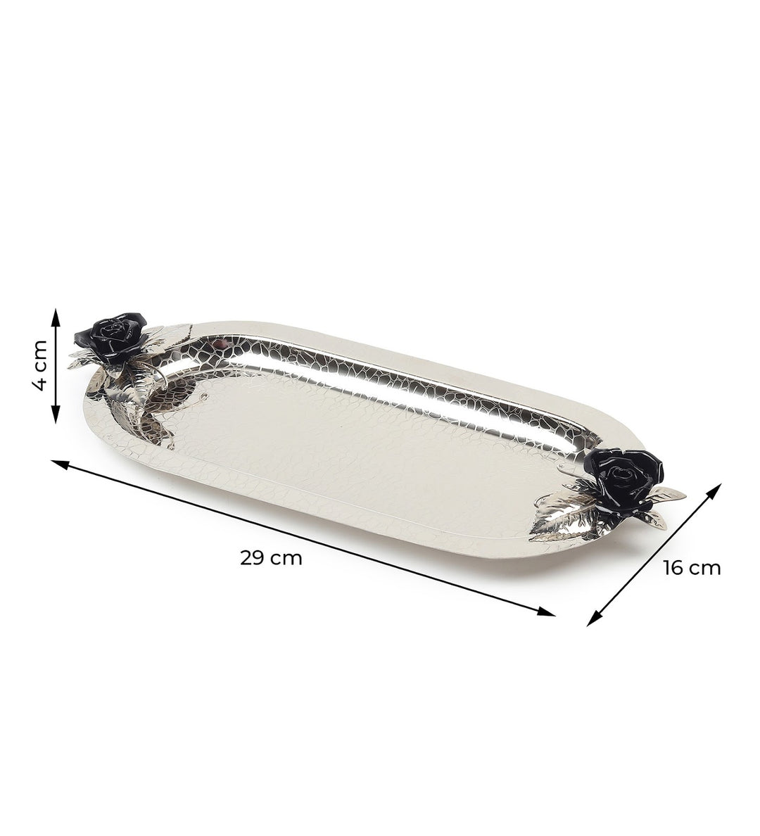 Petal Eclat Oval Stainless Steel Serving Tray Black view 3