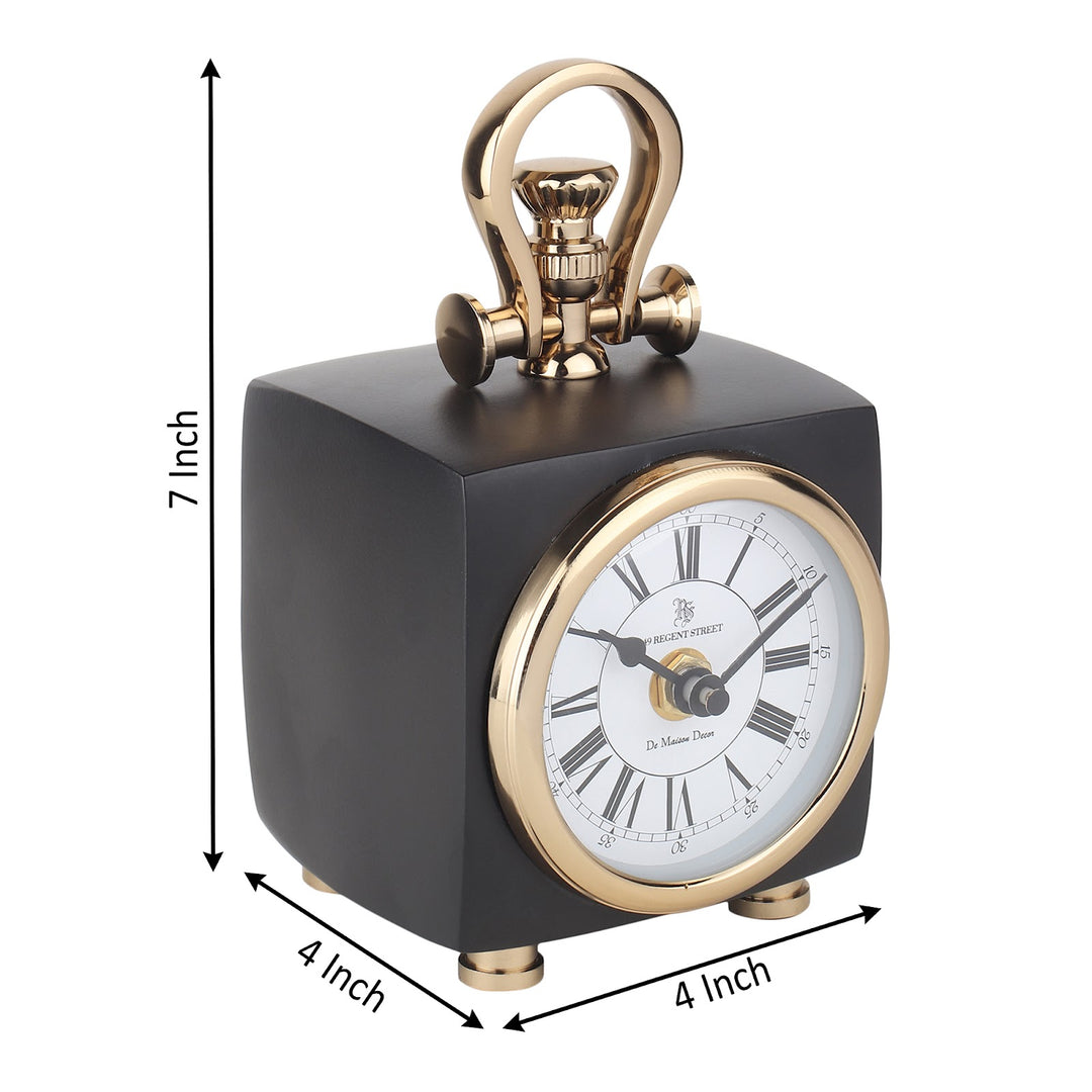 Expobazaar Chrono Cube Black Aluminium Table Clock