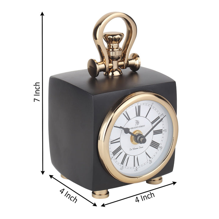 Expobazaar Chrono Cube Black Aluminium Table Clock