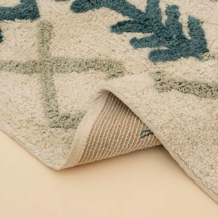 Blue Tribal Arrow Tufted Cotton Bath Mat, View 5