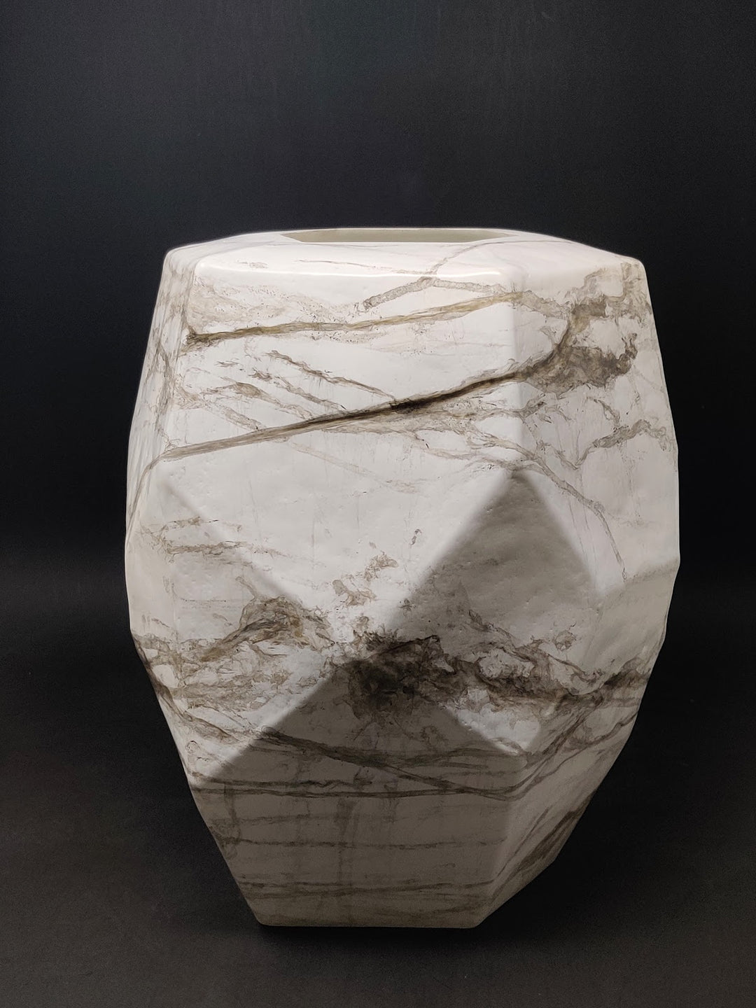 Expobazaar Matte White Marble Glass Candle Holder