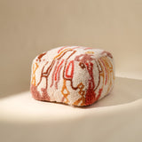 New Zealand Wool Abstract Shag Pouf, View 2
